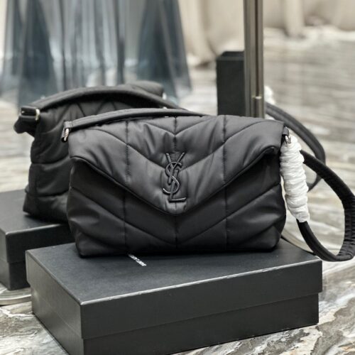 00cca20e SAINT LAURENT Black Puffer Messenger Bag
