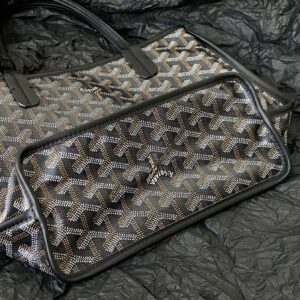 GOYARD Goyardine Reversible Mini Anjou Black 1661918