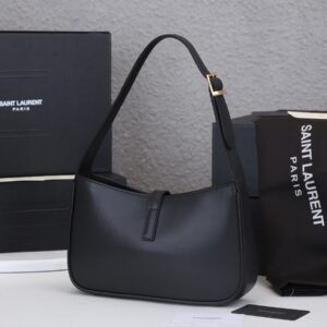 Saint Laurent Smooth Calfskin Le 5 A 7 Mini Hobo Black