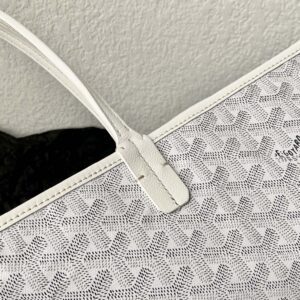 Goyard White Goyardine Canvas & Chevroches Calfskin Saint Louis PM Tote