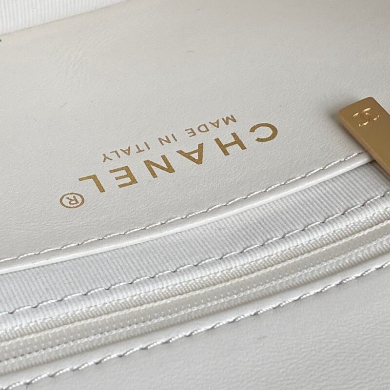 Chanel Mini Flap Bag Top Handle Pearl Chain