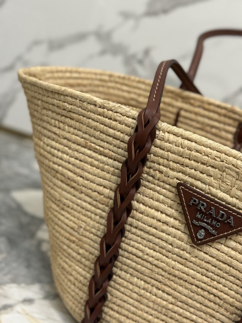 PRADA Braided Handle Basket Bag