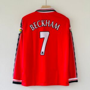 1998-99 Manchester United Home Jersey – David Beckham Full sleeve Edition