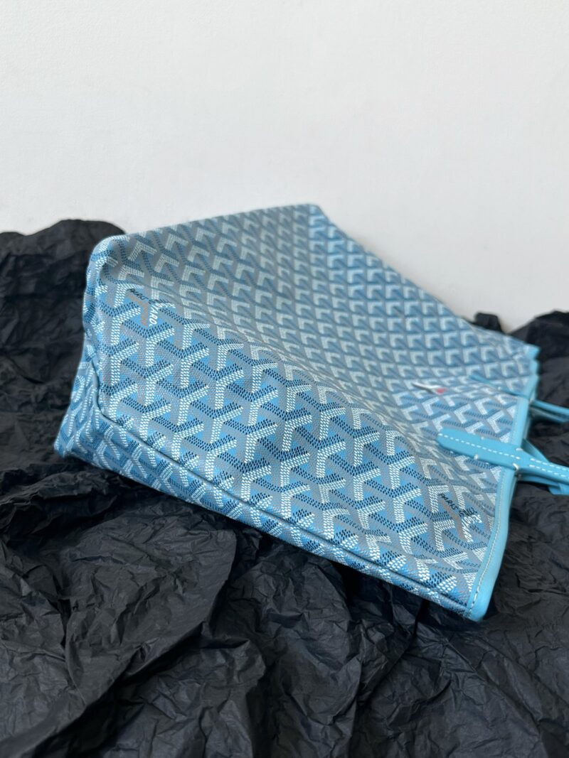 Goyard Blue Coated Canvas Leather Small Saint Louis Tote