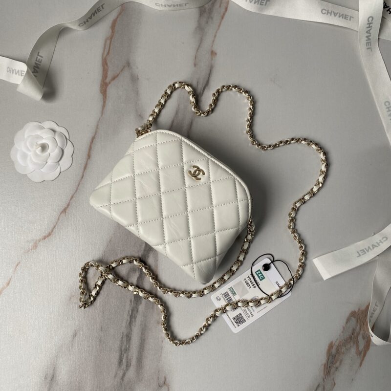 CHANEL Black Leather Makeup Bags