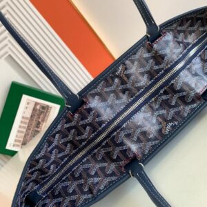Goyard Navy Blue Goyardine Coated Canvas and Leather Saint Louis PM Tote