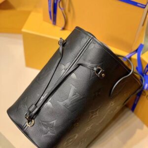 LV NEVERFULL MM 32 BLACK EMBOSSED COWHIDE LEATHER