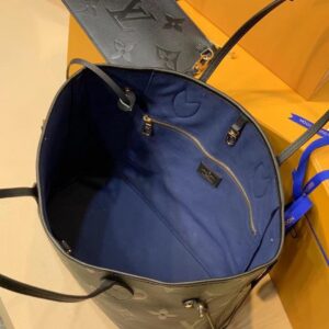 LV NEVERFULL MM 32 BLACK EMBOSSED COWHIDE LEATHER