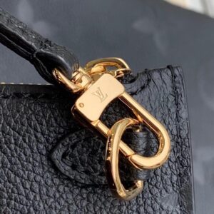 LV NEVERFULL MM 32 BLACK EMBOSSED COWHIDE LEATHER
