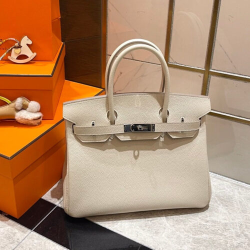 13342606665677432_e6b04af6-f6d8-4568-a73b-80600556d9a4 HERMES BIRKIN 30CM WHITE TOGO LEATHER SILVER HARDWARE