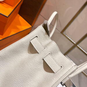 HERMES BIRKIN 30CM WHITE TOGO LEATHER SILVER HARDWARE