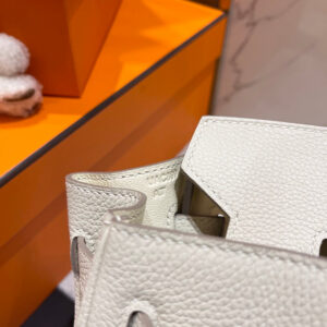 HERMES BIRKIN 30CM WHITE TOGO LEATHER SILVER HARDWARE