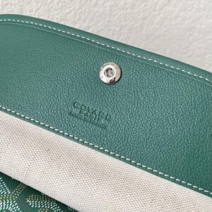 Goyard Green Goyardine Canvas & Chevroches Calfskin Saint Louis PM Tote