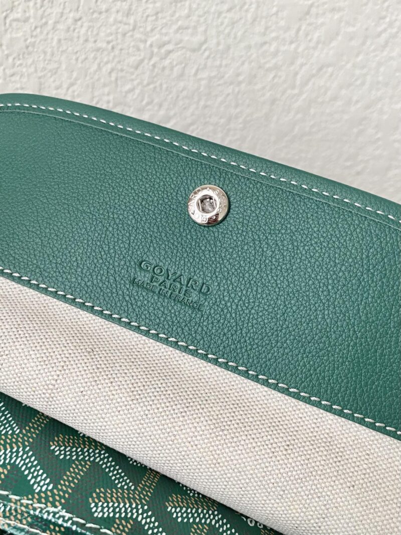 Goyard Green Goyardine Canvas & Chevroches Calfskin Saint Louis PM Tote