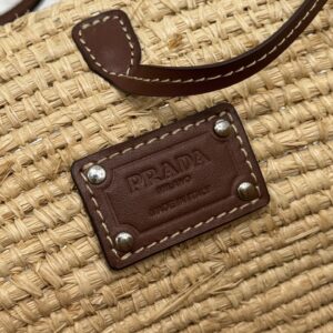 PRADA Braided Handle Basket Bag