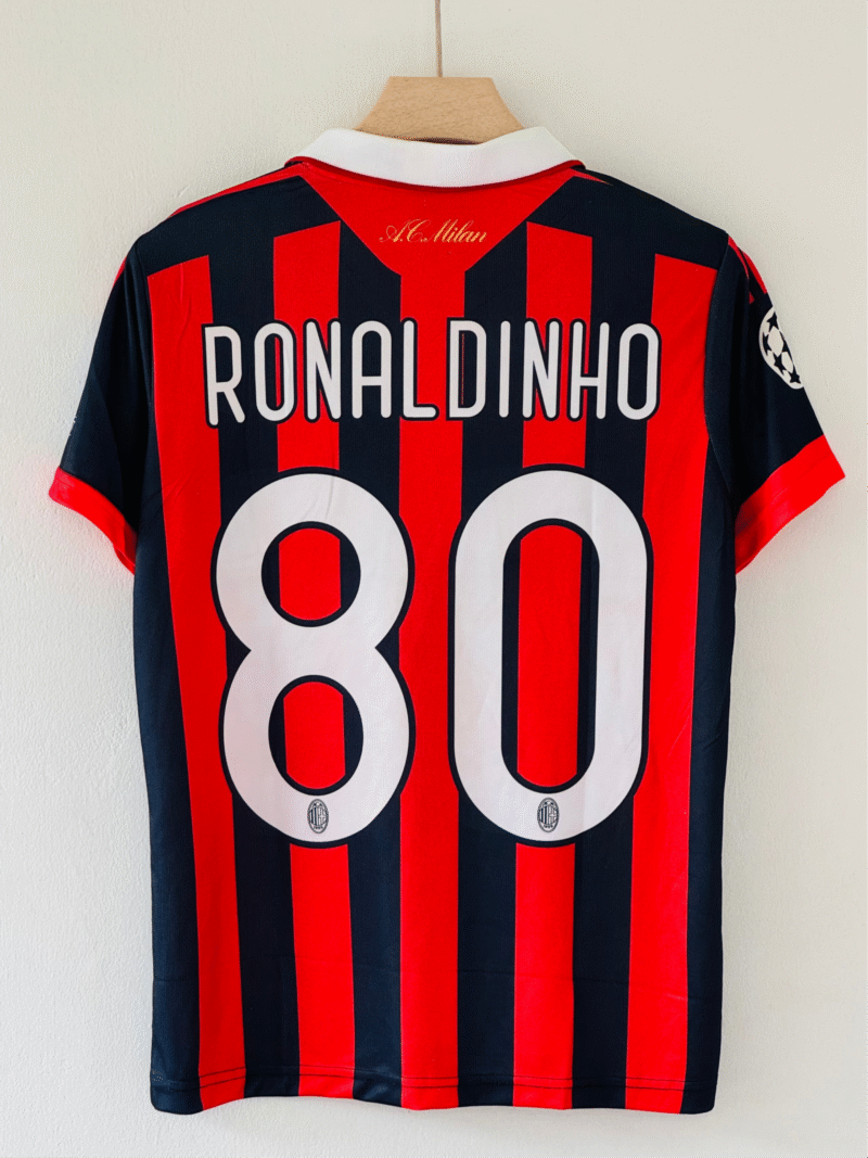 Celebrate the Magic of Ronaldinho with the 2009-10 AC Milan Home Jersey – Embroidery Edition