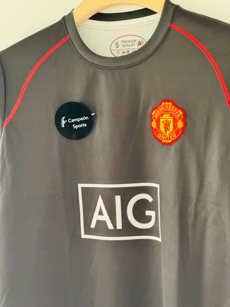 Manchester United Away Kit Embroidery - A Classic Red Devils Masterpiece  Ronaldo full sleeve(black)