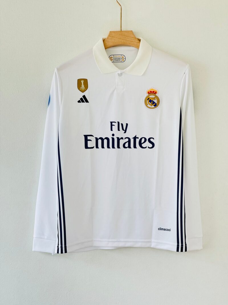 1EF7F3DE-5E29-42DB-915B-4FDA9EBA616C Glory in White – 2016-17 Real Madrid Home Jersey – Cristiano Ronaldo Full Sleeve Embroidery Edition