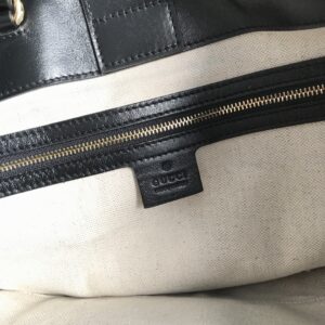 Gucci Brown Large GG Canvas 1955 Horsebit Chain Tote Beige