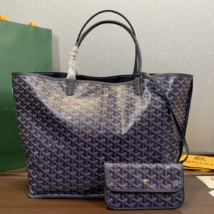 1fb74c39 Goyard Green Goyardine Canvas & Chevroches Calfskin Saint Louis PM Tote