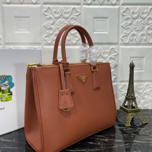 PRA GALLERIA 32 BAG IN BRONZE ORANGE SAFFIANO LEATHER