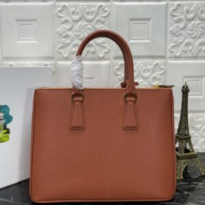 PRA GALLERIA 32 BAG IN BRONZE ORANGE SAFFIANO LEATHER