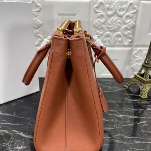 PRA GALLERIA 32 BAG IN BRONZE ORANGE SAFFIANO LEATHER