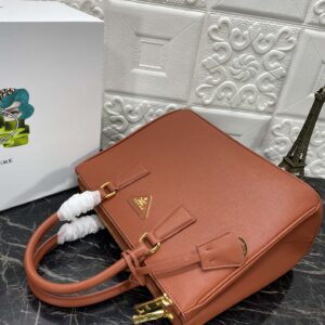 PRA GALLERIA 32 BAG IN BRONZE ORANGE SAFFIANO LEATHER