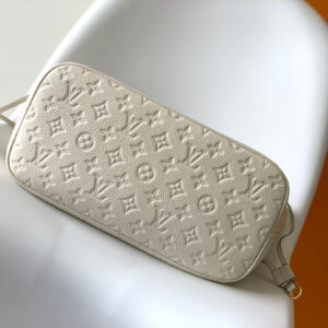 LV NEVERFULL MM WHITE MONOGRAM EMPREINTE LEATHER