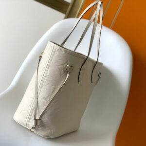 LV NEVERFULL MM WHITE MONOGRAM EMPREINTE LEATHER