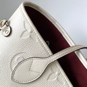 LV NEVERFULL MM WHITE MONOGRAM EMPREINTE LEATHER