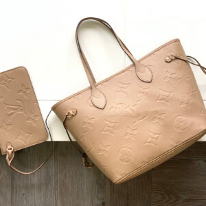 LV NEVERFULL MM 32 BEIGE MONOGRAM EMPREINTE LEATHER