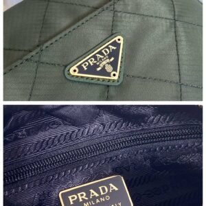 QUILTED HOBO BAG 19 IN PICKLE GREEN HANDMADE NYLON GOLD HARDWARE