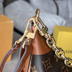 LV 25S LOOP HOBO 38 IN BROWN MONOGRAM COATED CANVAS GOLD HARDWARE