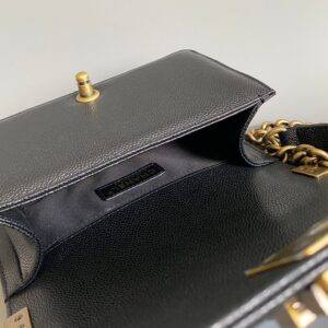 CHANEL SMALL BOY BAG 20 IN BLACK LAMBSKIN GOLD HARDWARE