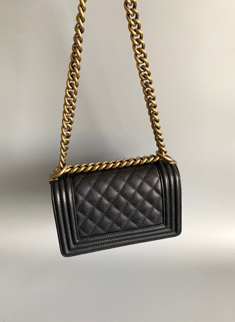CHANEL SMALL BOY BAG 20 IN BLACK LAMBSKIN GOLD HARDWARE
