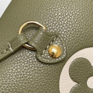 LV NEVERFULL MM KHAKI CREAM MONOGRAM EMPREINTE LEATHER