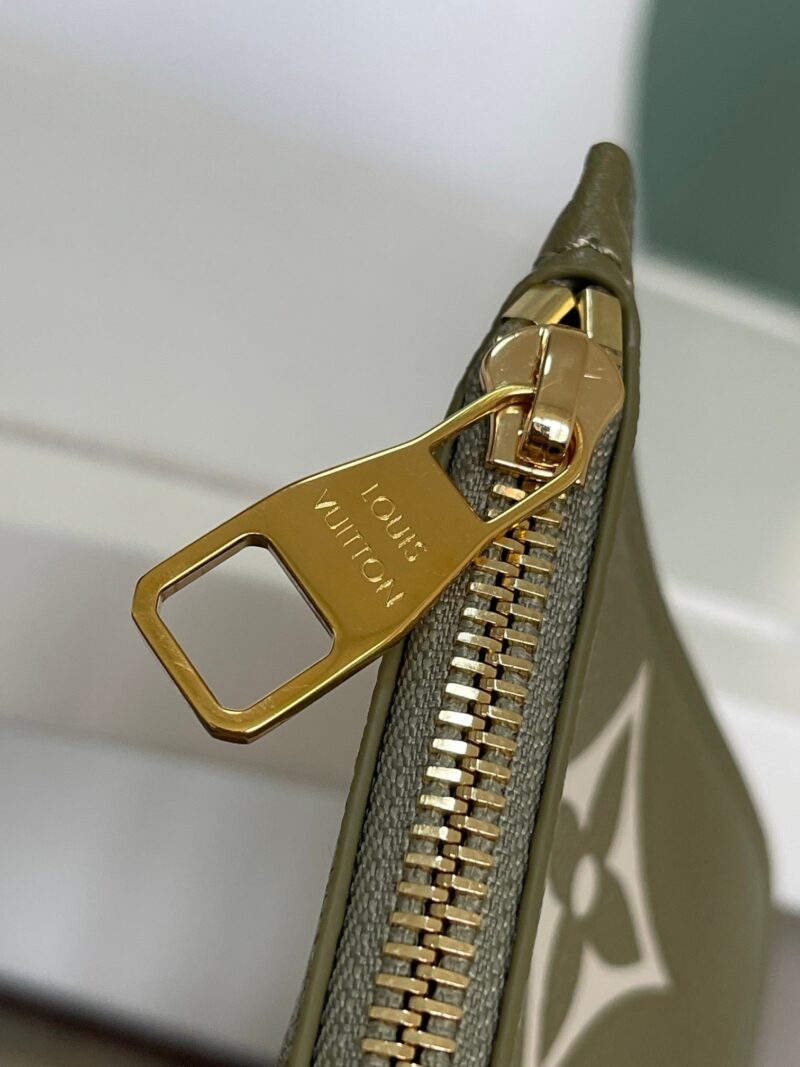 LV NEVERFULL MM KHAKI CREAM MONOGRAM EMPREINTE LEATHER