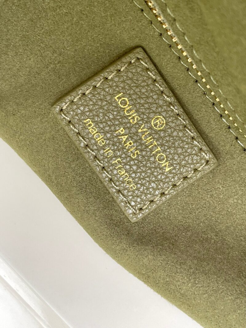 LV NEVERFULL MM KHAKI CREAM MONOGRAM EMPREINTE LEATHER