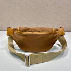 BELT BAG 18 IN SEPIA BROWN RE-NYLON AND CALFSKIN TRIM