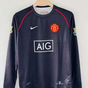 Manchester United Away Kit Embroidery - A Classic Red Devils Masterpiece  Ronaldo full sleeve(black)