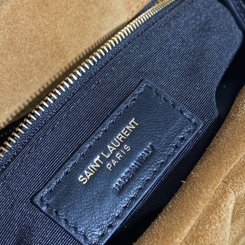 SAINT LAURENT Puffer Toy quilted leather-trimmed suede shoulder bag