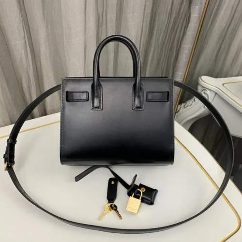 298235d3 Ysl Nano Sac De Jour Black Smooth Leather Gold-tone Metal