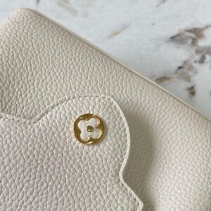 Louis Vuitton LV Capucines Beige LV Pattern Purple 21cm