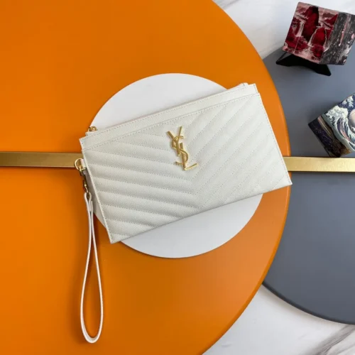 2eecb1e1 YSL CASSANDRE MATTELASÈ LARGE ZIPPED POUCH IN GRAIN DE POUDRE EMBOSSED LEATHER