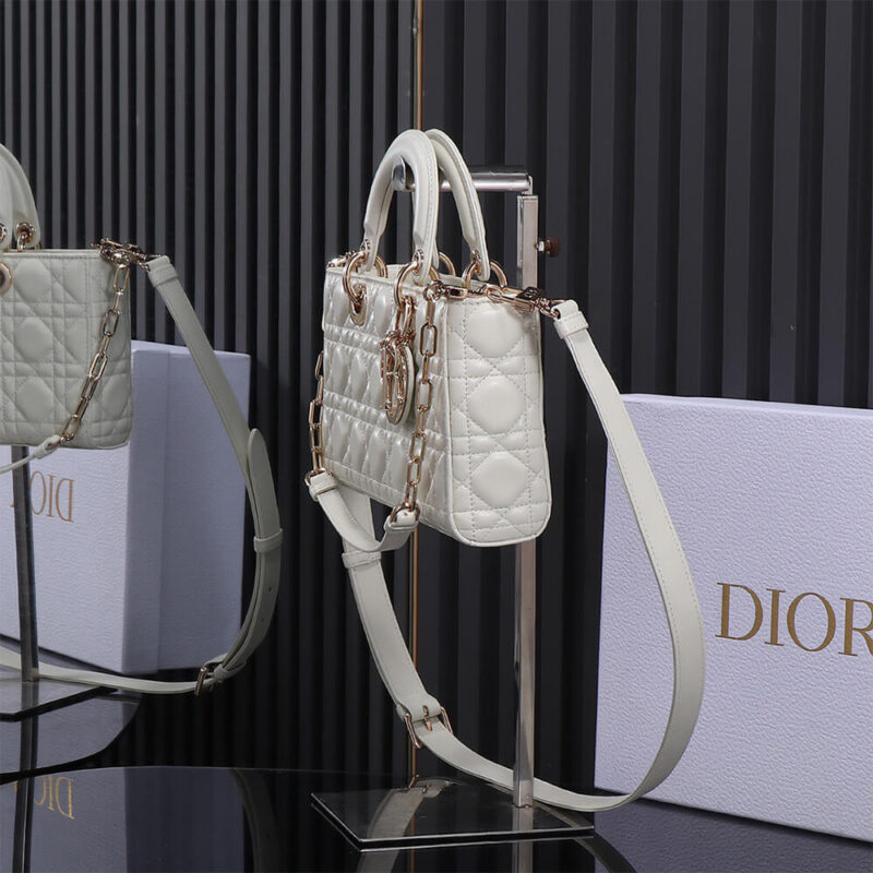 Dior Medium White Lady D-Joy Bag