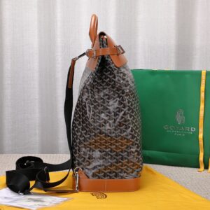 Goyard Black Goyardine & Brown Leather Steamer Bag