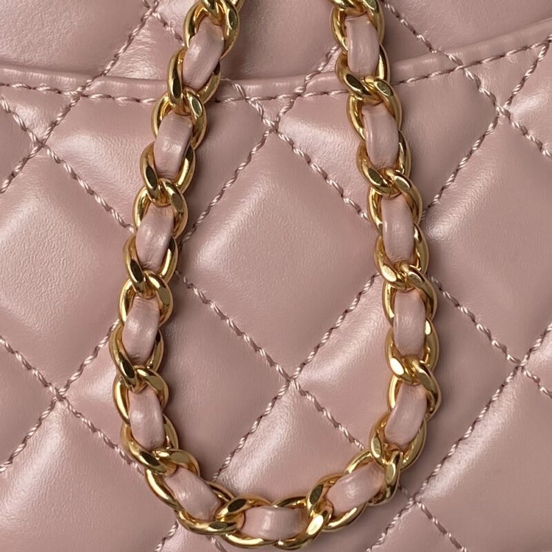 Chanel 22B Small Flap Bag Gem Chain Dust Pink