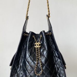 Chanel 25 large handbag, Grained calfskin & gold-tone