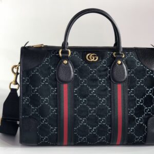 GUCCI Velvet GG Monogram Textured Calfskin
